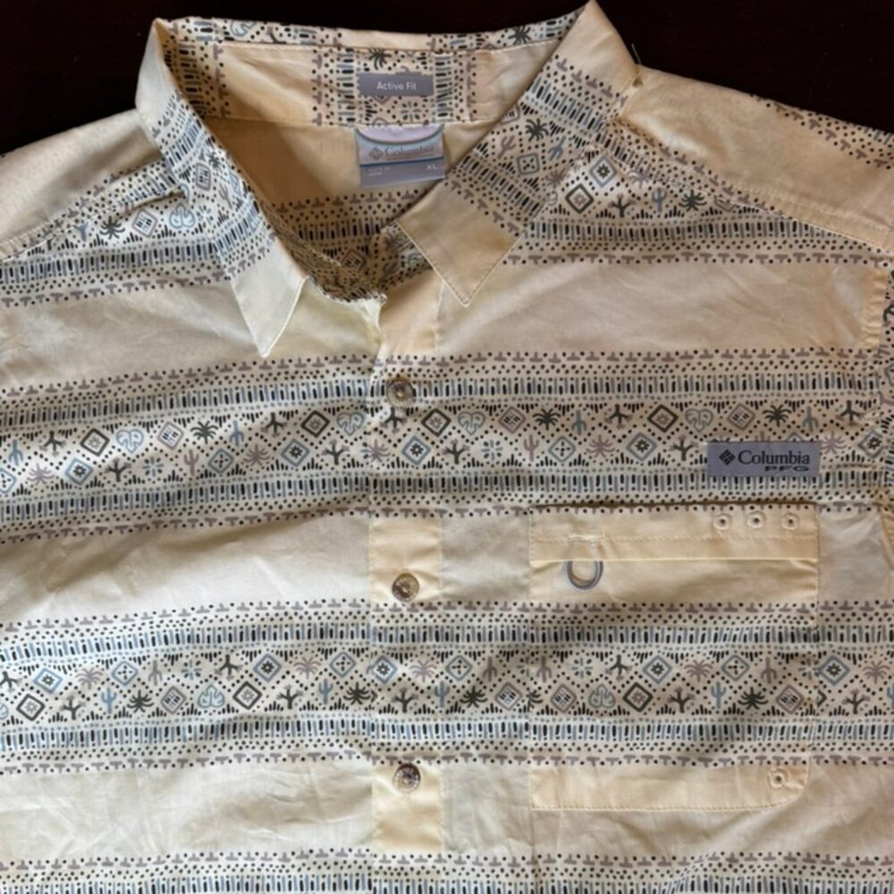 Columbia PFG Fishing Shirt Men’s XL Active Fit Short Sleeve Performance Button - Picture 3 of 7